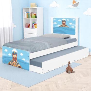 Imagem de Bicama Juvenil Com Cabeceira Adesivada Marinheiro