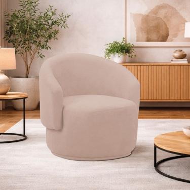 Imagem de Poltrona Decorativa Sala De Estar Recepção Jasmine Suede Cor Rosê