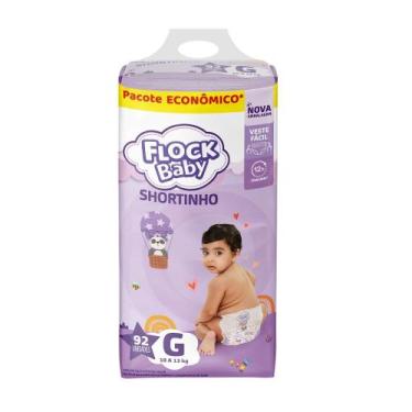 Imagem de Fralda Descartável Flock Baby Shortinho Maxxi Bag G 92 Unidades