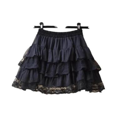 Imagem de Saia Curta Branca De Renda Com Cintura Alta, Estilo Princesa, Saia Puf