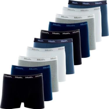 Imagem de Kit 10 Cuecas Boxer Mash Algodão Box Confortável Cueca Masculina Cós E