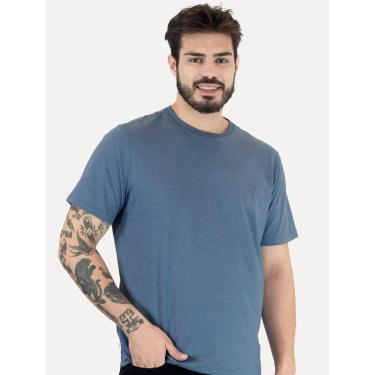 Imagem de Camiseta Dudalina Masculina Melange Color Azul Médio-Masculino
