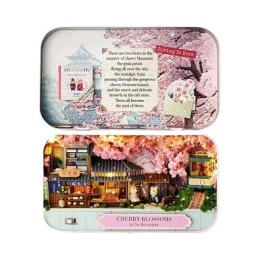 Imagem de Casa De Bonecas De Madeira DIY Para Meninas, Mini Teatro Em Caixa, Kit