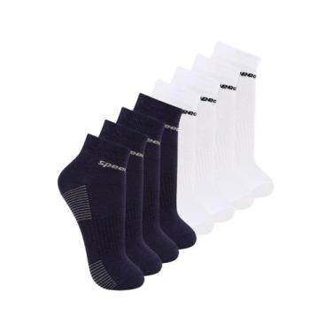 Imagem de Kit com 8 Pares de Meias Cano Curto Speedo 8034 Colorido, Branco, 39-4