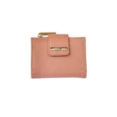 Imagem de Carteira feminina pequena de couro liso Linna, Nude