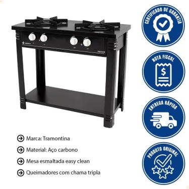 Imagem de Fogão Industrial Venâncio a Gás Bravo 2 Bocas Preto Esmaltado BR2BPR 16574