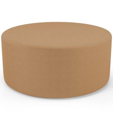 Imagem de Puff Redondo Orgânico para Living 90cm Lola W01 Bouclê Mostarda - Lyam Decor