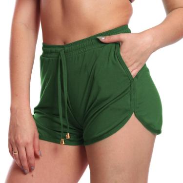 Imagem de Short Saída Praia Piscina Bolso Academia Corrida Vih Triny Verde-Feminino