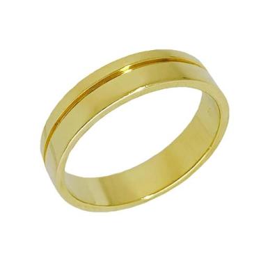 Imagem de Aliança Quadrada com Friso F - Carlitos Joias, 18