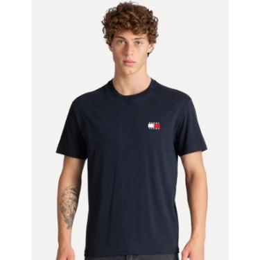 Imagem de Camiseta Tommy Hilfiger Masculina Regular Badge Logo Tee Azul Marinho-Masculino