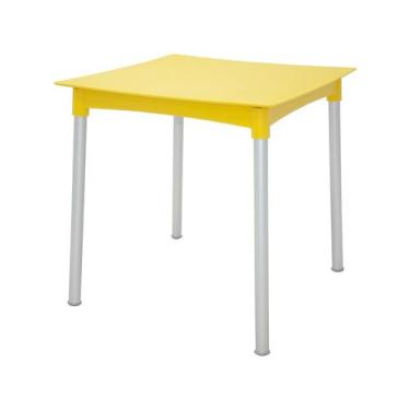 Imagem de Mesa plastica diana amarela com pernas de aluminio anodizado - TRAMONT