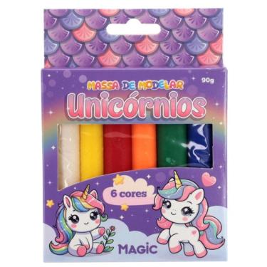Imagem de Massa de modelar 6 cores 90g - unicórnio