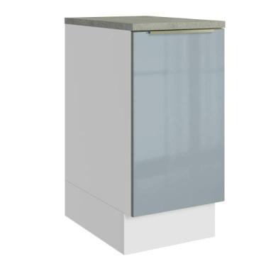 Imagem de Balcão de Cozinha 40 cm 1 Porta Branco/Cinza Lux Madesa, Branco/Cinza