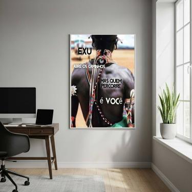 Imagem de Quadro Decorativo Exu Abre os Caminhos Mas... - 70x50cm