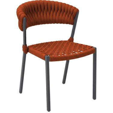 Imagem de Cadeira Laguna Corda Náutica Em Alumínio área Trama Terra Cota