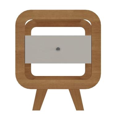 Imagem de Mesa De Apoio Artely Theo Cinamomo Com Off White, 55 Cm