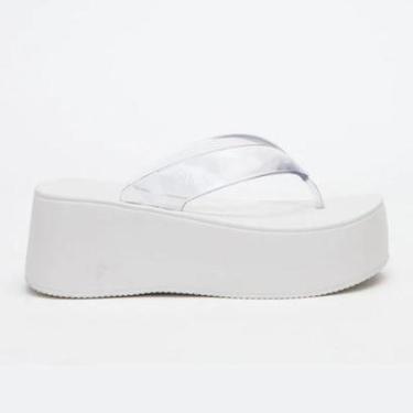Imagem de Chinelo Feminino Plataforma Plus II Translúcido White Petite Jolie PJ7703-Feminino