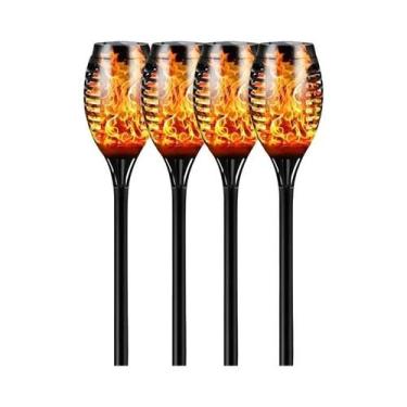 Imagem de Lanterna Solar Com Efeito De Chama 12/33/96 LEDs À Prova d'Água Para J