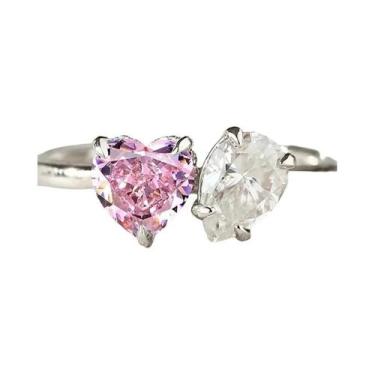 Imagem de Anel De Noivado E Casamento Feminino Em Prata Esterlina 925 Com Zircôn