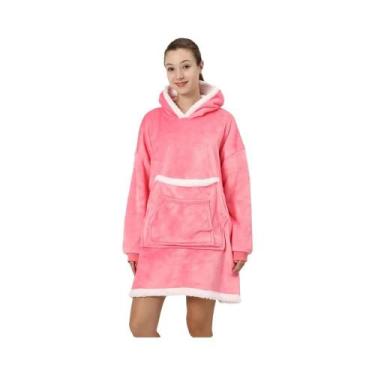 Imagem de Manta Com Capuz Oversized, Moletom Vestível, Cobertor Macio De Pelúcia