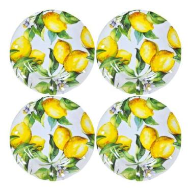 Imagem de Conjunto 4 Pratos Jantar Melamina 27cm Resistente Não Quebra - Bellagi