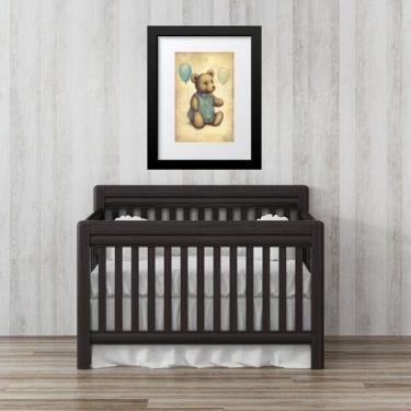 Imagem de Quadro Infantil Urso Retrô Balões - 60x48cm