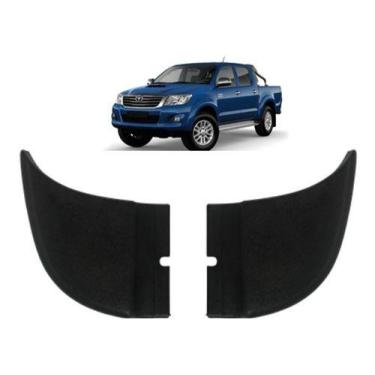 Imagem de Ponteira Acabamento Do Para Choque Traseiro Hilux Preta Par - Clauplas