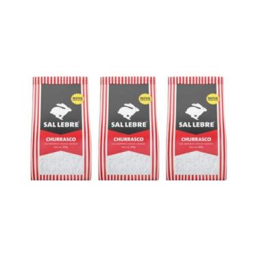 Imagem de Sal Grosso Iodado Lebre para Churrasco 1kg - 3 unidades