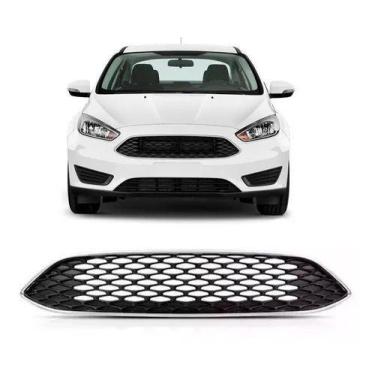 Imagem de Grade Parachoque Focus 2015 2016 2017 Colmeia Moldura Cromada - RETOV