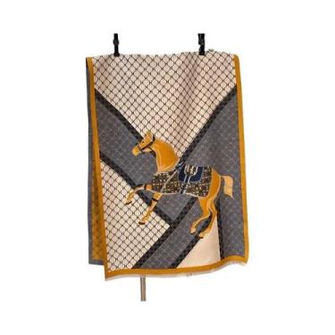 Imagem de Cachecol De Pashmina Jacquard Grosso E Quente Para Mulheres, Xale Dupl