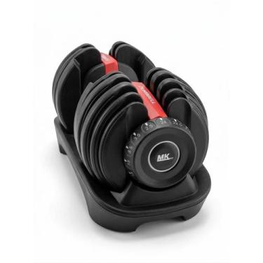 Imagem de Halter Musculação 6 em 1 Ajustável até 24kg com Barra e Kettlebell MKF