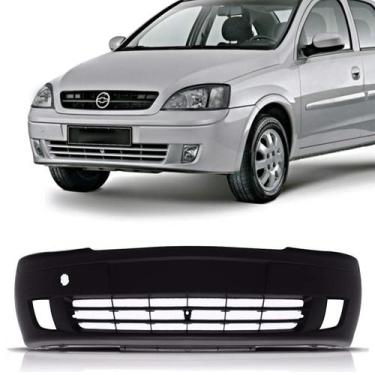 Imagem de Parachoque Dianteiro Corsa 2004 2005 2006 2007 Preto Com Furo - Plasti