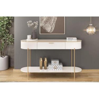 Imagem de Aparador de Sala Jantar Caren c/ 1 Gaveta Off White/Off White - DJ Móv