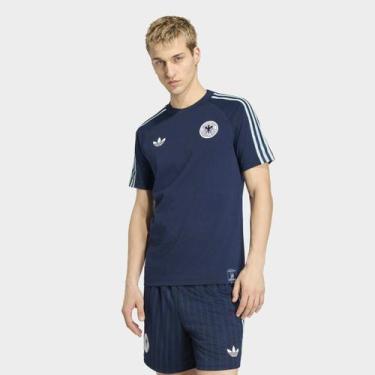 Imagem de Camiseta Seleção Alemanha Adidas Originals Masculina, Azul, G