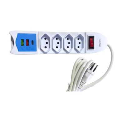 Imagem de Filtro de Linha com 4 Tomadas + 3 Portas USB 2M - Tomate 2