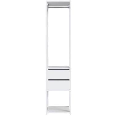 Imagem de Guarda Roupa Closet 2 Gavetas E Cabideiro Branco 40x45x183cm Modulado 