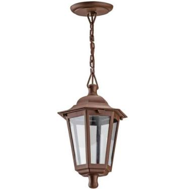 Imagem de Luminária de Teto Lustre Pendente Retrô Grega Cristal Marrom Iluminaçã