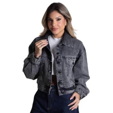 Imagem de Jaqueta Jeans Sawary - 282977 - preta GG, Preto, GG