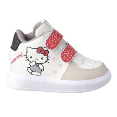 Imagem de Tenis Infantil Menina Novope Hello Kitty, Off white, Vermelho, 31