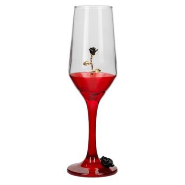 Imagem de Taça Pomba Gira Rosa Negra Champagne Vidro 186ml - Lua Mística - 100% 