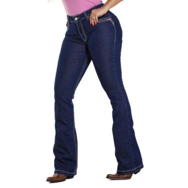 Imagem de Calça Country Feminina Jeans Flare Premium Destroyed - Rodeo Farm, 44