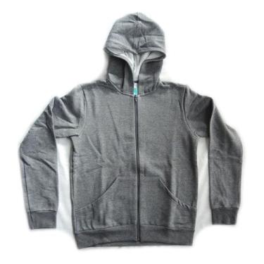 Imagem de Agasalho De Moletom Malwee Feminino Flanelado Com Capuz, Cinza, Claro,