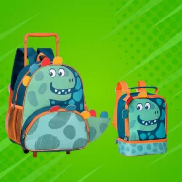 Imagem de Mochila De Rodinhas C/ Lancheira Térmica Dino Dinossauro - Pets Infant