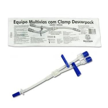 Imagem de Equipo extensor multivias com clamp pacote com 40 unidades descarpack