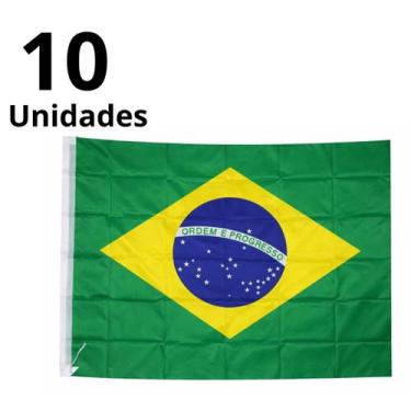 Imagem de KIT Bandeira Brasil Grande 90x130 Poliéster Torcida Decoração - Minuto