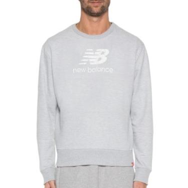 Imagem de Moletom New Balance Essentials Basic, Cnz, Bco, M