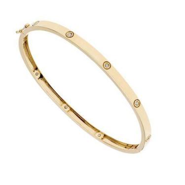 Imagem de Bracelete Pulseira Ouro 18 Kilates 15 Gramas Pedra Zircônia