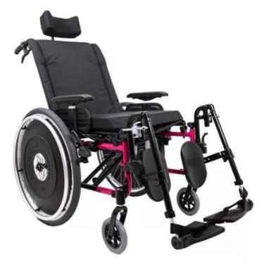 Imagem de Cadeira de Rodas AVD Alumínio Reclinável Rosa Pink Ortobras, 42cm