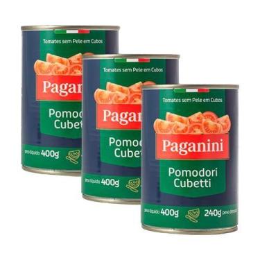 Imagem de Kit 3X: Tomate Pelado em Cubos Paganini 400g