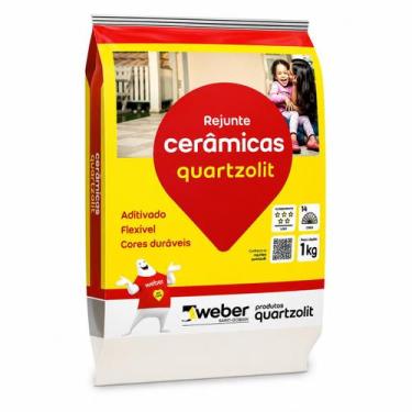 Imagem de Kit 15kg Rejunte Cerâmicas Flexível Piso Parede Quartzolit, Branco
